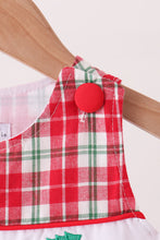 Red christmas tree truck embroidery plaid jonjon