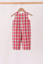 Red christmas tree truck embroidery plaid jonjon