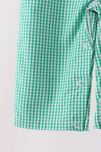 Green gingerbread embroidery gingham jonjon - ARIA KIDS