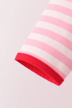 Pink stripe gingerbread embroidery ruffle pants set - ARIA KIDS
