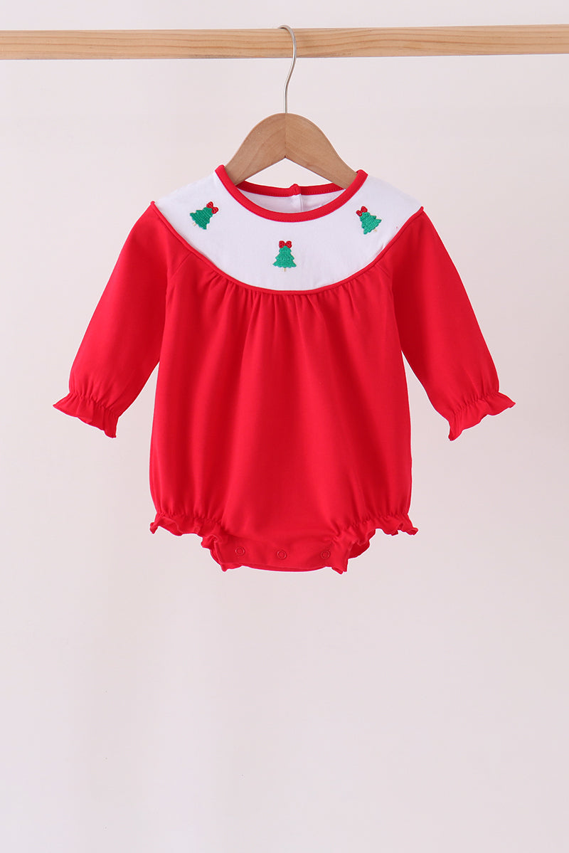 Red christmas tree embroidery bubble - ARIA KIDS