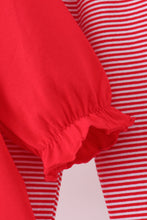 Red christmas tree embroidery ruffle pants set - ARIA KIDS