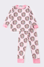 Pink christmas character print girl pajamas set - ARIA KIDS