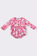 Pink christmas santa print girl bubble - ARIA KIDS