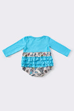 Blue princess print ruffle girl bubble - ARIA KIDS