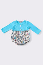 Blue princess print ruffle girl bubble - ARIA KIDS