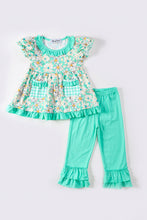 Green floral print girl set - ARIA KIDS