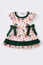 Green farm life girl ruffle dress - ARIA KIDS