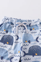 Navy stripe whale boy set - ARIA KIDS