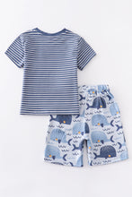Navy stripe whale boy set - ARIA KIDS