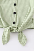 Green floral strap vest skirt set - ARIA KIDS