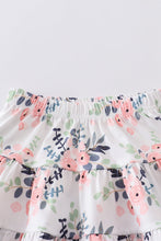 Green floral strap vest skirt set - ARIA KIDS