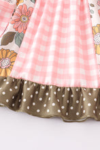 Coral floral print ruffle set