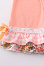 Coral floral print ruffle set