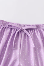 Purple floral print smocked strap girl set - ARIA KIDS