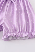 Purple floral print smocked strap girl set - ARIA KIDS