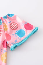 Pink apple print denim pant set - ARIA KIDS