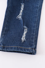 Pink apple print denim pant set - ARIA KIDS
