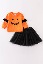 Orange pumpkin skirt set