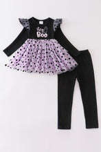 Black "BOO" ruffle girl set - ARIA KIDS