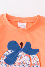 Orange pumpkin applique ruffle girl set