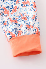 Orange pumpkin applique ruffle girl set
