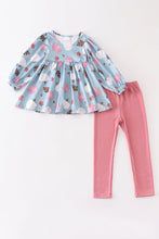Blue pumpkin print girl set - ARIA KIDS