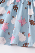 Blue pumpkin print girl set - ARIA KIDS
