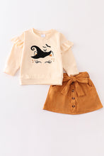Beige halloween cat skirt set - ARIA KIDS