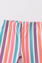 Beige pumpkin stripe bell pants set