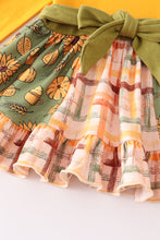 Mustard floral print ruffle set