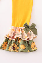 Mustard floral print ruffle set