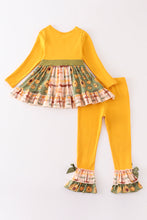 Mustard floral print ruffle set