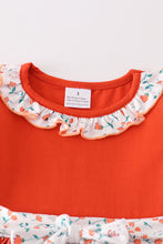 Rust pumpkin print ruffle girl set - ARIA KIDS