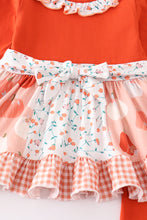 Rust pumpkin print ruffle girl set - ARIA KIDS
