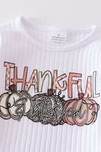 White thanksgiving pumpkin girl skirt set - ARIA KIDS