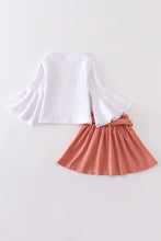 White thanksgiving pumpkin girl skirt set - ARIA KIDS