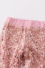 Pink corduroy sequin bell pants set - ARIA KIDS