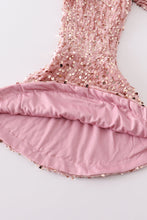 Pink corduroy sequin bell pants set - ARIA KIDS