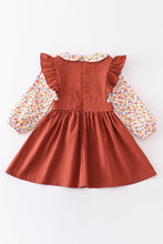 Brown floral print dress set - ARIA KIDS