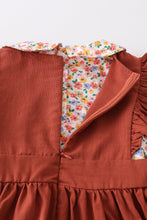 Brown floral print dress set - ARIA KIDS