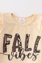Beige "FALL" ruffle girl skirt set - ARIA KIDS