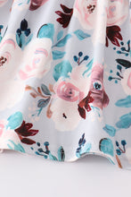 Teal dot floral print plaid set - ARIA KIDS