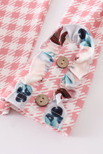 Teal dot floral print plaid set - ARIA KIDS