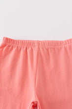 Coral chicken print ruffle girl set