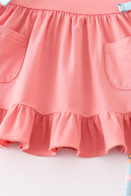 Pink floral print ruffle girl set