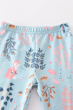 Pink floral print ruffle girl set