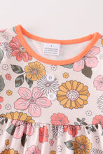 Orange floral print ruffle girl set - ARIA KIDS