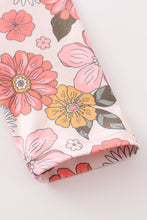 Orange floral print ruffle girl set - ARIA KIDS