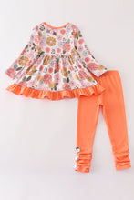 Orange floral print ruffle girl set - ARIA KIDS